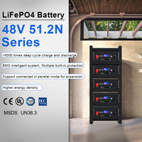 Stock de l'UE stockage d'énergie solaire 51.2v 50ah home rack batteries lithium-ion lifepo4 48v 100ah 200ah 300ah lifepo4 pack batterie