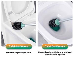 חדר אמבטיה הר הבית pp tp רך tpr מברשת סט פלסטיק ארוך ידית סיליקון קערת ניקוי שירותים מברשת - Product Image 6