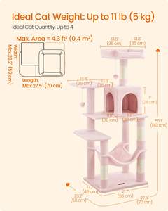 StarMonn Tiragraffi per Gatti, Torre per Gatti, Cuccia Multilivello in Peluche con <span class=keywords><strong>4</strong></span> Tiragraffi, 2 Posizioni di Riposo, Amaca per Gatti - Product Image 5