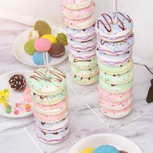 Vente en gros d'usine, lot de 6 supports à donuts en acrylique transparent, fournitures de décoration de gâteaux pour Pâques, la fête des pères, la remise des diplômes, décoration de fête - Product Image 3