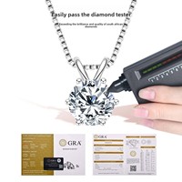 Collier en moissanite certifié GRA 1 carat couleur D VVS1, pendentif hexagonal unique en argent sterling 925, bijou haut de gamme, cadeau