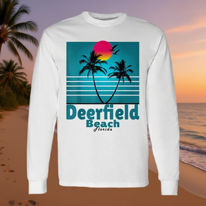 Deerfield Beach, Floride, États-Unis, T-shirt à manches longues, souvenirs d'été, T-shirt promotionnel - Product Image 3