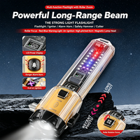 Marteau de sécurité portable avec alarme sonore, rechargeable par USB, lampe torche étanche en ABS, coupe-circuit d'urgence extérieur avec base magnétique