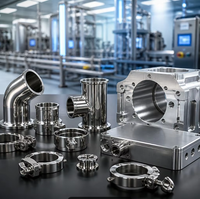 Pièces usinées CNC sur mesure OEM, tournage et fraisage de précision, raccords sanitaires 316, coques en aluminium 5052 pour l'industrie alimentaire et pharmaceutique