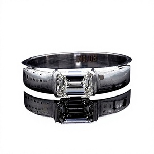 Anillo de Cóctel Unisex Geométrico AMBER JEWELS T-1081 Estilo Hiphop/Rock, Oro Sólido de 14K, Diamante Cultivado en Laboratorio con Engaste de Puntas, Certificado IGI - Product Image 1