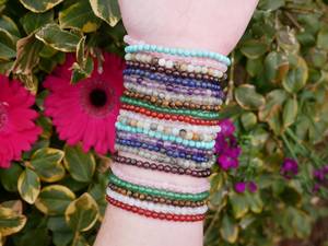 Pulseras de Cuentas de 4mm con Poder Curativo de Reiki, Joyería de Piedras Preciosas de Cristal para Aliviar el Estrés y la Ansiedad, Pulseras Redondas Naturales - Product Image 4