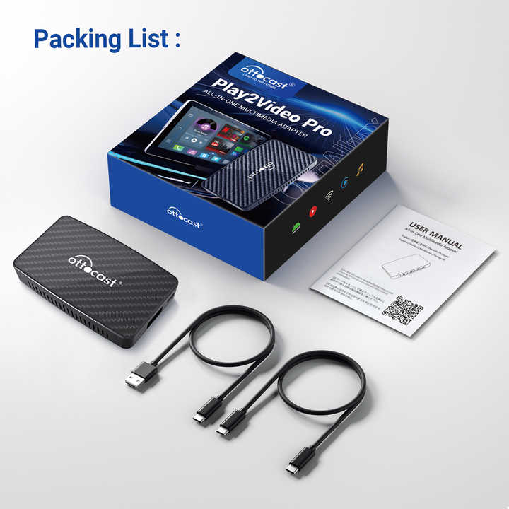 Ottocast Play2video Pro - Wireless Carplay Adapter for Android