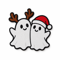 Offre Spéciale Halloween : Écussons thermocollants en chenille à motif de dessin animé, broderies avec bordure dorée, personnalisables OEM pour vêtements, vente en gros