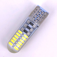 W5W 192 3014 24SMD Silikon gehäuse Breite Glühbirnen DC12V 3014 LED Auto Innenraum Lese lampe Begrenzung leuchte Canbus T10 LED