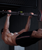 Barre de traction réglable en acier avec verrou de sécurité, noire, 76-100 cm, grand tapis antidérapant, barre de traction pour portes larges, idéale pour la maison et la salle de sport