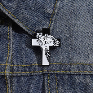 Custom Cartoon Metal Soft Esmalte Pinos Jesus Cruz Broche-Religioso Christian Lapel Badges para Amigos Gift Use - Product Image 1