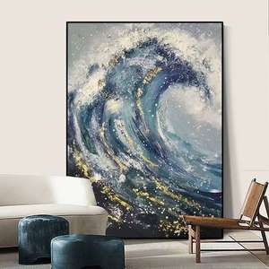 Peintures abstraites modernes en gros, vagues océaniques, art mural texturé 3D, décoration de paysage marin faite à la main, style de <span class=keywords><strong>peinture</strong></span> acrylique, art sur toile - Product Image 2