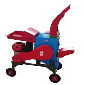 Gasoline engine or Diesel engine Two Wheel Farming Grass And Straw Chopper Machine With Maize Mill chaff cutter with grinder