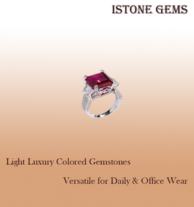925 Sterling <b>Silver</b> <b>Emerald</b> Cut Lab Grown Ruby <b>Ring</b> with Side Moissanite Diamonds Luxury Engagement <b>Ring</b> for Women - Product Image 2