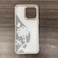 Coque de téléphone souple à motif floral pour Redmi 15C 4G 14C POCO F5, coque de téléphone en TPU avec cadre d'objectif électroplaqué pour Samsung A56 M55 M53 A17