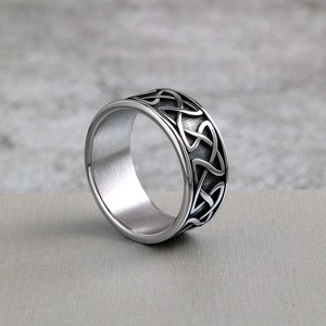 yunnique Nordic Vintage Stainless Steel Unisex <b>Ring</b> <b>Celtic</b> Knot Design Hip Hop Style Jewelry Gift - Product Image 1