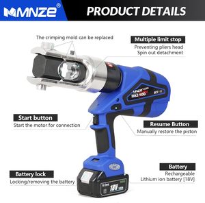Pince à sertir hydraulique industrielle à batterie 18V 250kN pour cosses de câbles, kit d'outils de sertissage électrique MKZ-630 Rechar MKZ-630 - Product Image 1