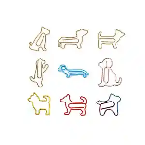 مشابك ورقية معدنية ملونة على شكل حيوان كرتوني مشبك ورقي على شكل كلب