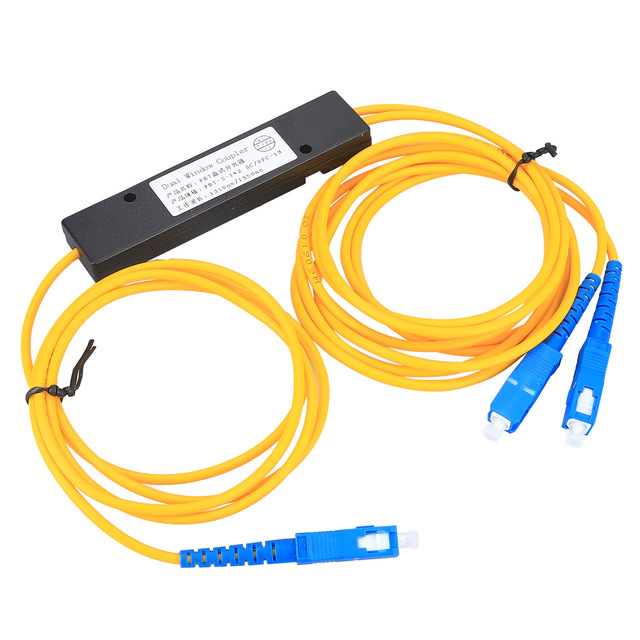 High-Grade SC Connector ABS Box Type Packaged Fiber Optic Splitter Distribution 1:2 Pigtail Splitter