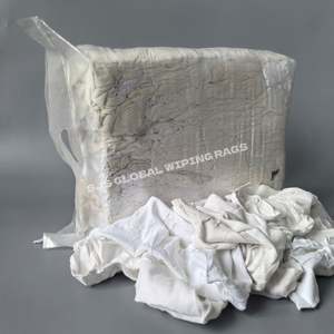 Trapos de algodón 100% reciclado para taller, 50LB, blancos, de lana, 8 kg - Product Image 1