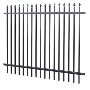 Clôture de jardin <span class=keywords><strong>tubulaire</strong></span> en acier au carbone bon marché, revêtement en poudre noir, écologique, imperméable, panneau moderne 6 pieds x 9 pieds - Product Image 3