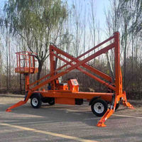 Plateforme élévatrice articulée autopropulsée facile à utiliser et fiable, hauteur de levage 8-14m, capacité 230kg, commande au sol