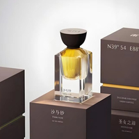 Col à visser de bouteille de parfum en verre vide carré de 30ml 50ml 100ml à sertir de luxe avec impression de logo personnalisé et boîte cadeau