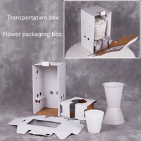 Boîte d'emballage personnalisée de transport de fleurs fraîches en papier ondulé Boîte de transport de plantes pour bouquet de roses pour fleur