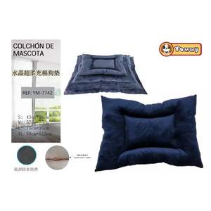 Tappetino per Cani in Velluto Cristallo Blu Scuro con Base Antiscivolo per Letti per Animali - Product Image 1