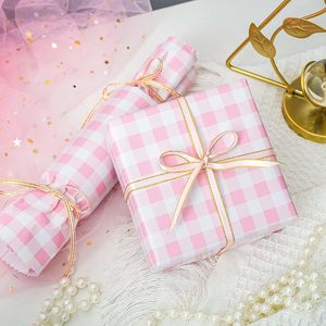 Pink Checkerboard Wrapping Paper 17 In X 32.8 Ft Easy Tear Decorative Gift <b>Wrap</b> For Parties And Celebrations - Product Image 3