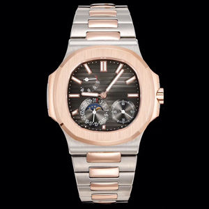 Montre de Luxe Homme Bicolore Or Haut de Gamme 2026 avec Phase de Lune et Date - Montre-Bracelet Polyvalente Décontractée et Formelle Haut de Gamme de Collection - Product Image 1