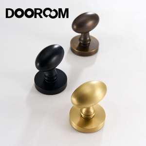 Kenop Pintu Bentuk Telur Kuningan Poles DOOROOM, MOQ 50 Set, Gagang Pintu Bulat Emas Grosir untuk Pintu Interior - Product Image 6