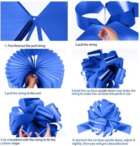 Custom Star Bow Satin Metallic Blue Eco-Friendly Polypropylene 30cm Gift <b>Ribbon</b> <b>for</b> <b>Car</b> Decoration Christmas - Product Image 5