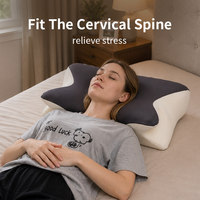 Oreiller en mousse à mémoire de forme anti-rides, moderne, avec taie en coton respirant, design ergonomique, super soutien pour le cou et les épaules, soulagement optimal.