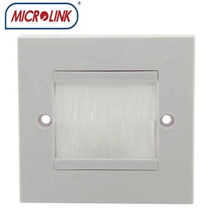 Plaque murale de type 86x86 standard britannique, 2 modules, pour passage de câbles basse tension, plaque d'entrée de câbles - Product Image 4