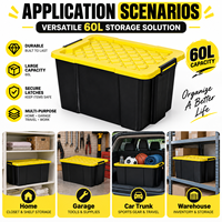 Bac de rangement en plastique PP 60L pour la maison, le garage, la buanderie, la salle des services