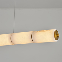 Zhongshan Factory Simple Modern Restaurant Alabaster Chandelier LED Dimming Lamp Comedor Island bar Lámparas de lujo
