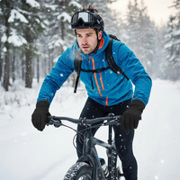 Gants de sport d'hiver en polyester pour activités de plein air, gants de snowboard et de cyclisme à doigts entiers, isolés thermiquement, antidérapants, compatibles avec les écrans tactiles, noirs