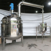Cuve de mélange liquide en acier inoxydable de qualité alimentaire avec moteur DC, chauffage sous vide, réacteur de distillation, d'extraction et de concentration pour fruits