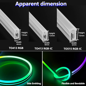 Luz LED de Neón Flexible RGB con Cambio de Color, Control Inteligente por WiFi a través de Aplicación, 12V/24V, RGBIC Direccionable, PVC, IP65, 5m, Cortable - Product Image 5