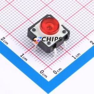 TS1273CJ-R Tactile Switch Through hole Component (THT)-6P,12x12mm Switch 2.5N Through Hole 12mm 12mm - Product Image 1