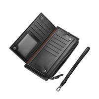 Portefeuille promotionnel 2-en-1 pour homme et porte-monnaie zippé pour femme |   Cuir PU durable imprimé en sérigraphie de style classique réutilisable