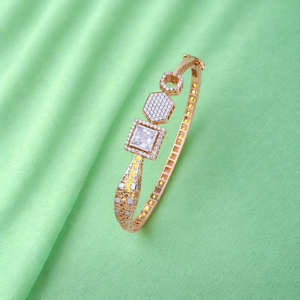 Elegante regalo de aniversario de bodas, brazalete de lujo con diamantes de oro, diseño geométrico, joyería fina para mujer - Product Image 3