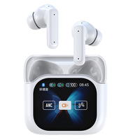 Vente en gros d'écouteurs Bluetooth de haute qualité, mini écouteurs sans fil ANC en plastique, écouteurs intra-auriculaires pour jeux avec écran tactile LCD