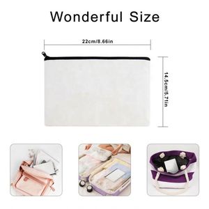 Custom Pattern Logo Zipper Toiletry Pen Case Eco-Friendly Travel Cotton Canvas Cosmetic Makeup Bags Fashionable Cartoon Style - Product Image 3