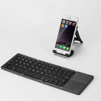 Keyboard Lipat Ultra Tipis Nirkabel Isi Ulang Ukuran Saku B033 dengan Touchpad Keyboard Lipat