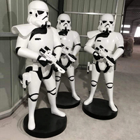 Sculpture de personnage de film télévisé personnalisée très vendue Statue grandeur nature en fibre de verre de personnage de Stormtrooper à vendre
