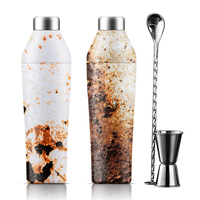 Shaker à cocktail en acier inoxydable à double isolation de 25oz avec bouchon et passoire de 1.5 oz