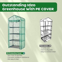 Support métallique à 4 niveaux Couverture durable en PE Mini serre moderne Petite serre en plastique pour plantes d'intérieur et d'extérieur Semis