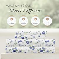 Ensemble de draps queen 4 pièces-Feuilles de refroidissement respirantes à motif doublement brossé